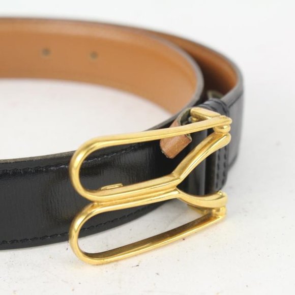 Hermès Black x Gold Wishbone Horseshoe Belt main image 7